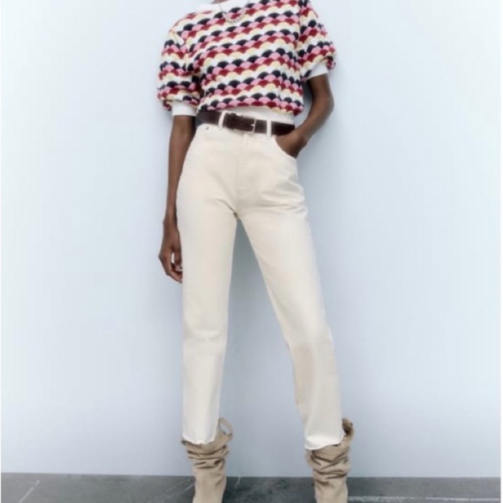 TRF Straight Jeans Cream